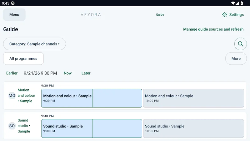 VEYORA TV — screenshot 1 from Google Play